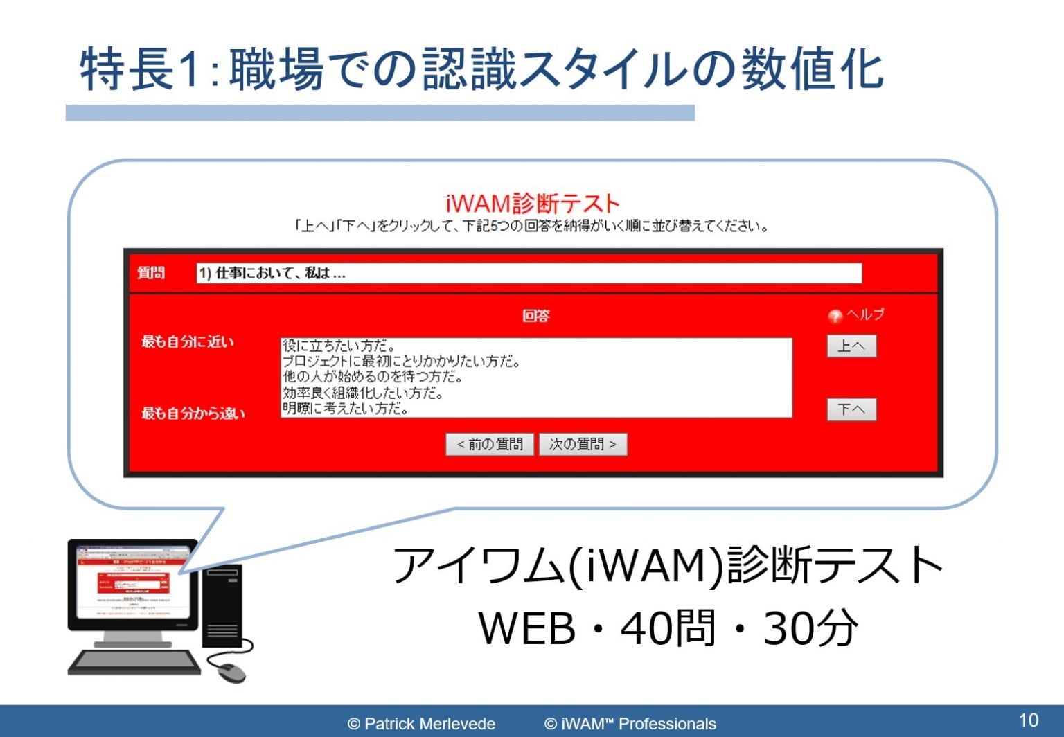 iWAM診断テスト(パーソナルレポート)