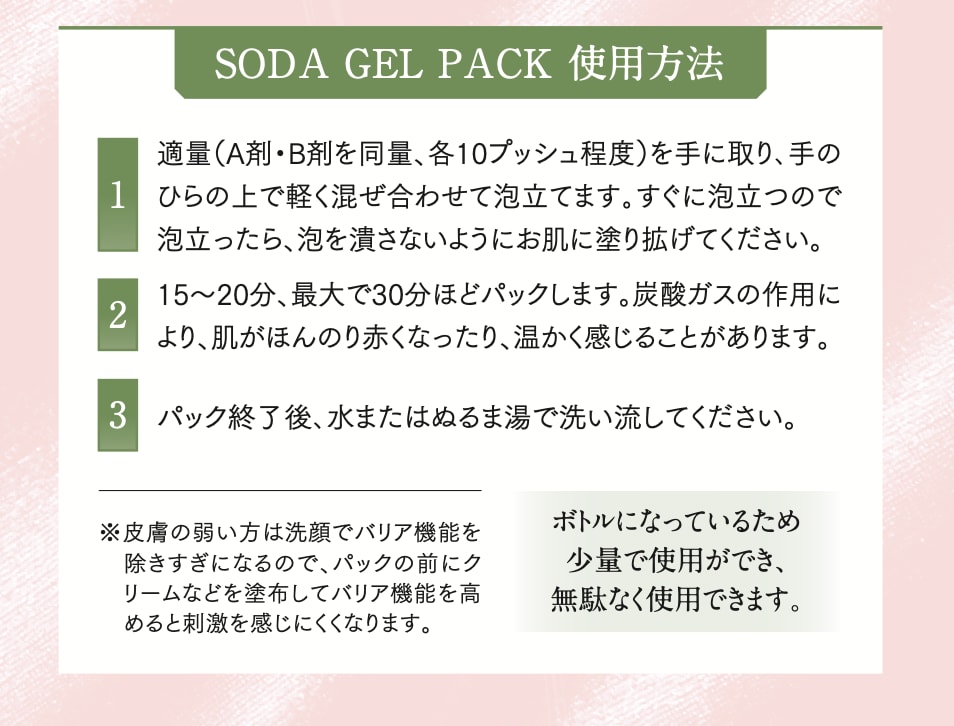 炭酸パック SODA Gel Pack 【A剤、B剤各80g】約15回分(お家