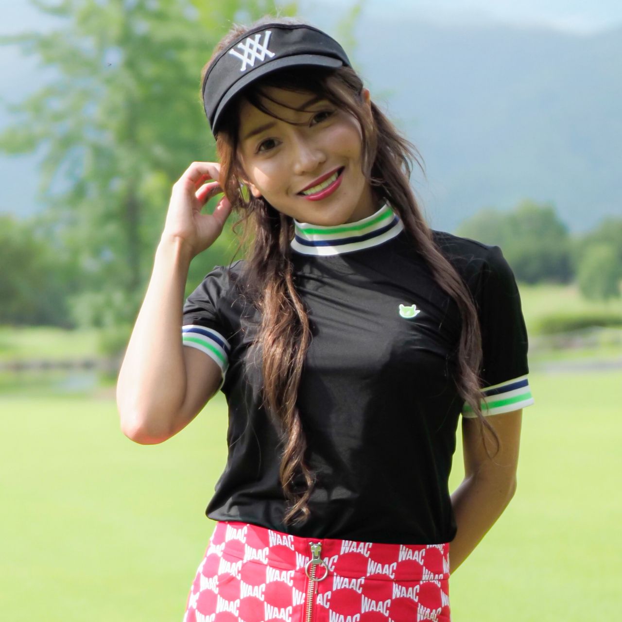 数量は多い waac golf ワック韓国 シースルーロゴ 夏用 薄ニット aob