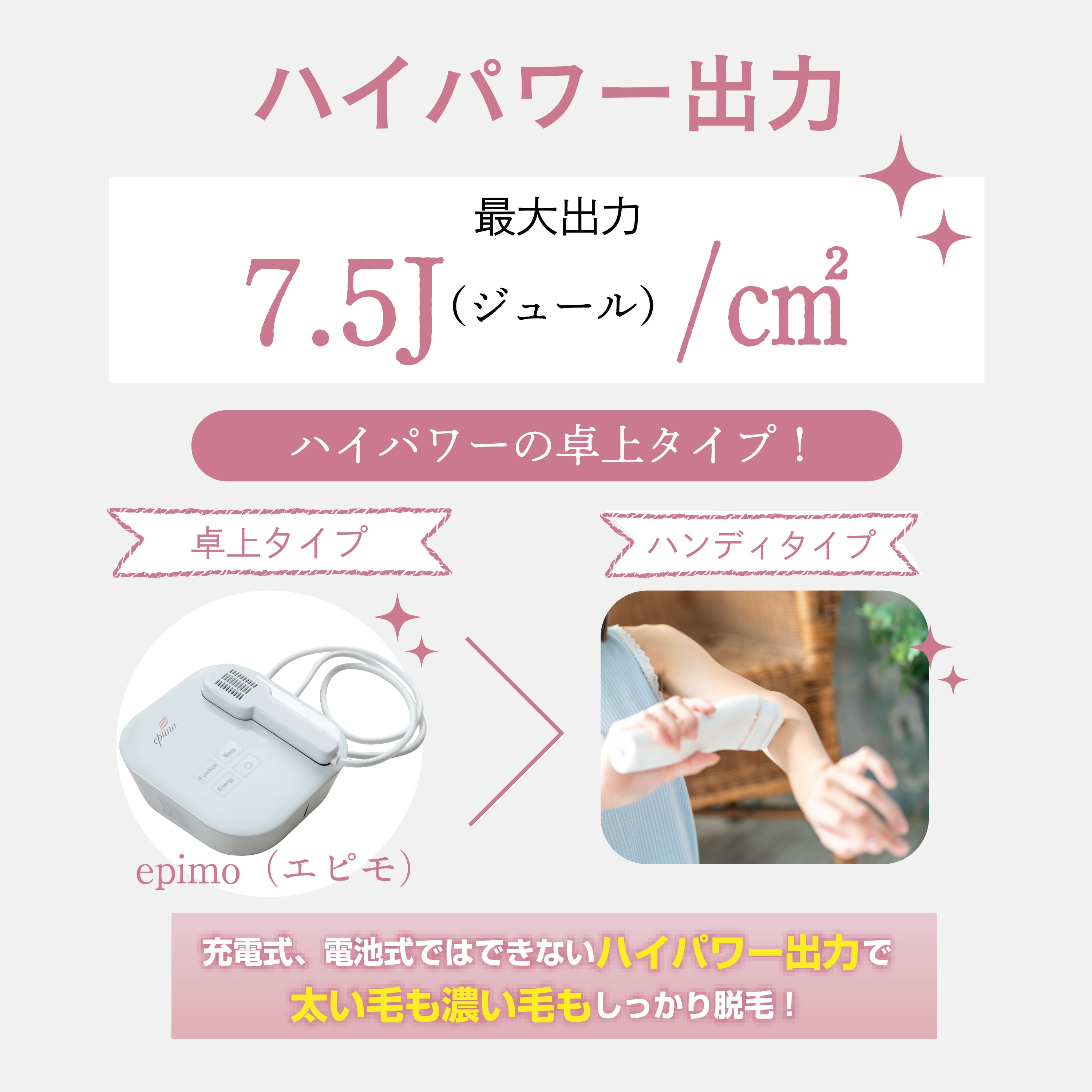 業務用メーカー開発／送料込】日本製 家庭用脱毛器 epimo