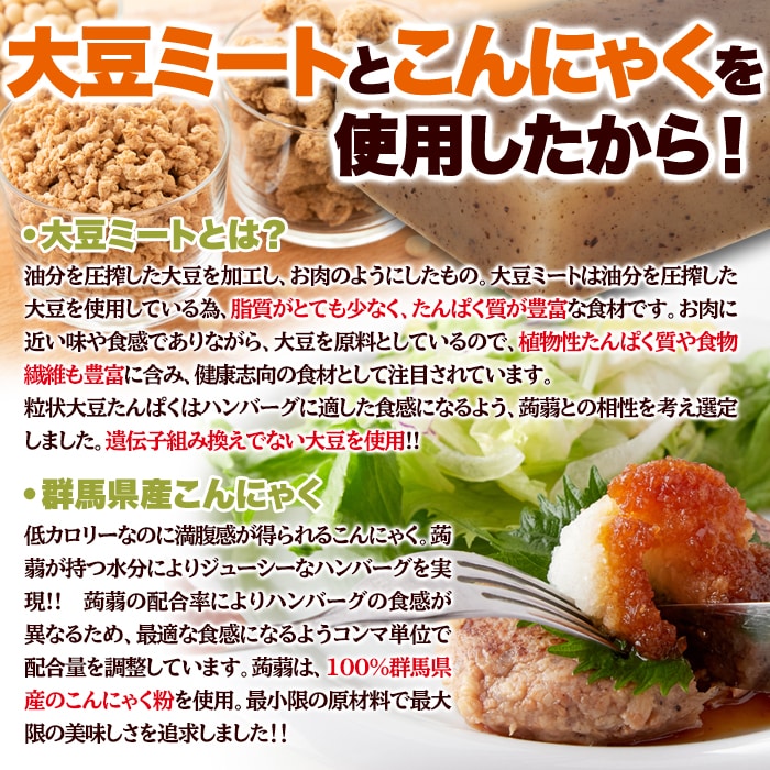 【全国一律送料無料】【ゆうパケット出荷】100％植物由来の新感覚ハンバーグ!!マンナン大豆ミートハンバーグ90g×3袋