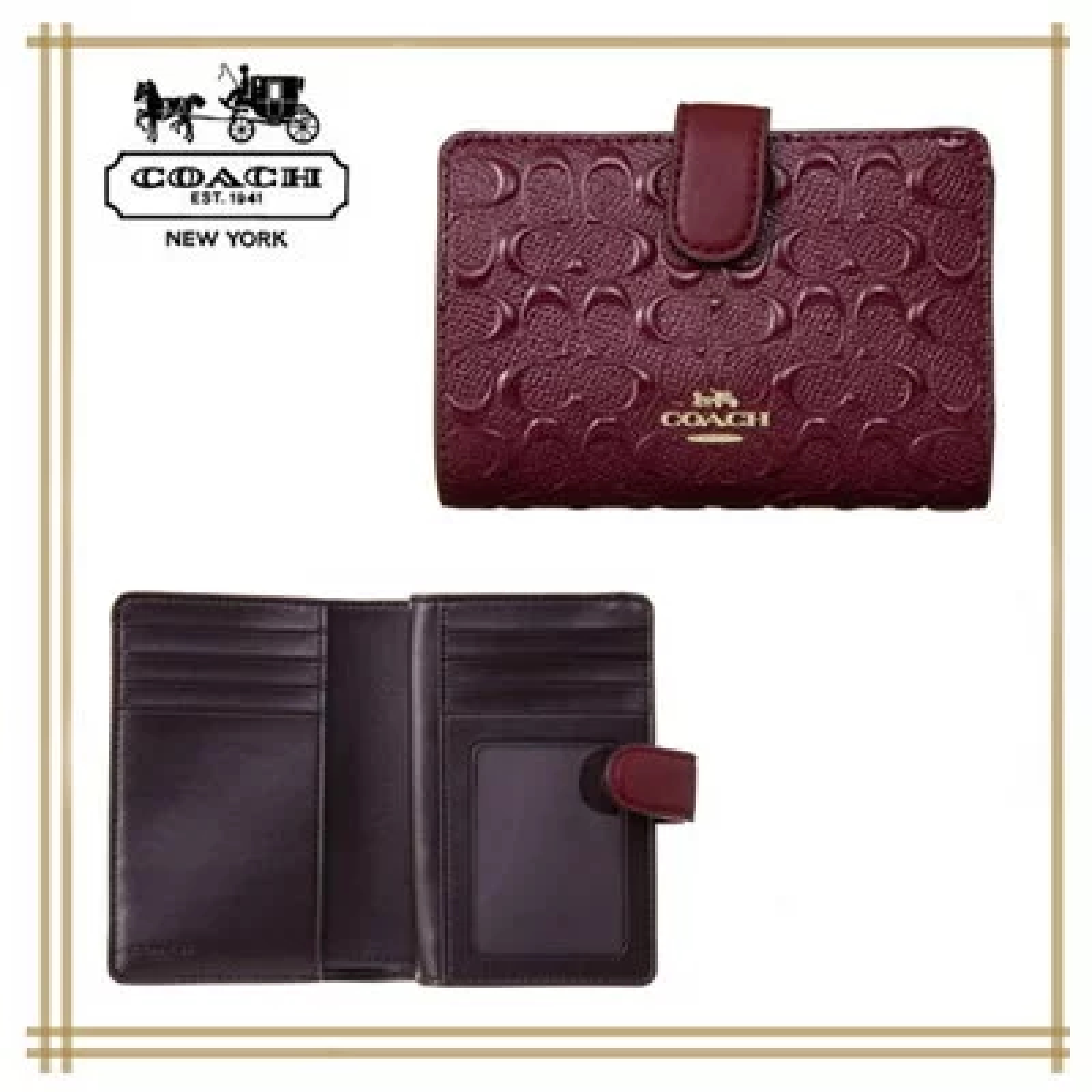 Coach MEDIUM CORNER ZIP WALLET IN SIGNATURE F53562 F2355