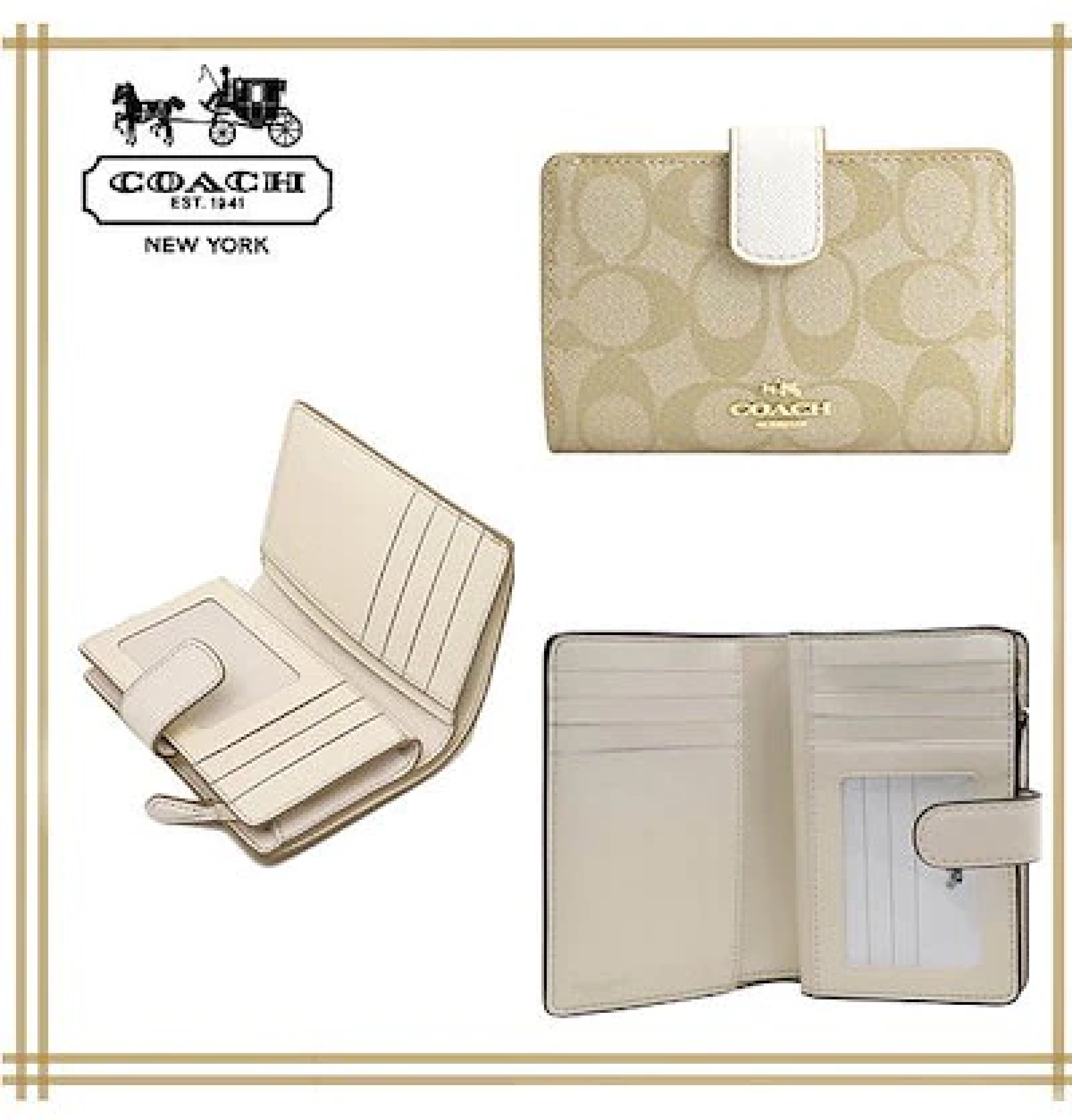 Coach MEDIUM CORNER ZIP WALLET IN SIGNATURE F53562 F2355