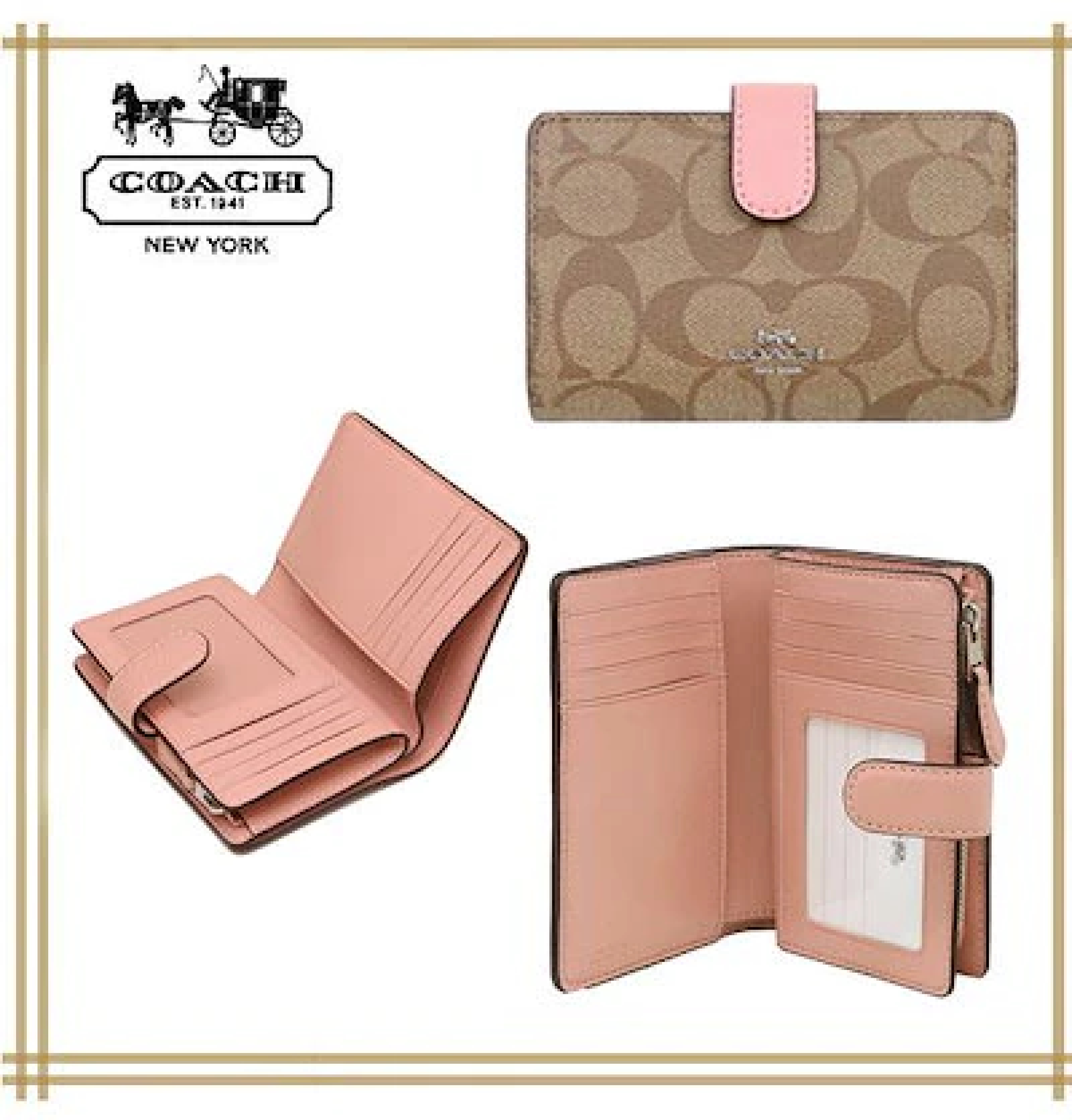 Coach MEDIUM CORNER ZIP WALLET IN SIGNATURE F53562 F2355