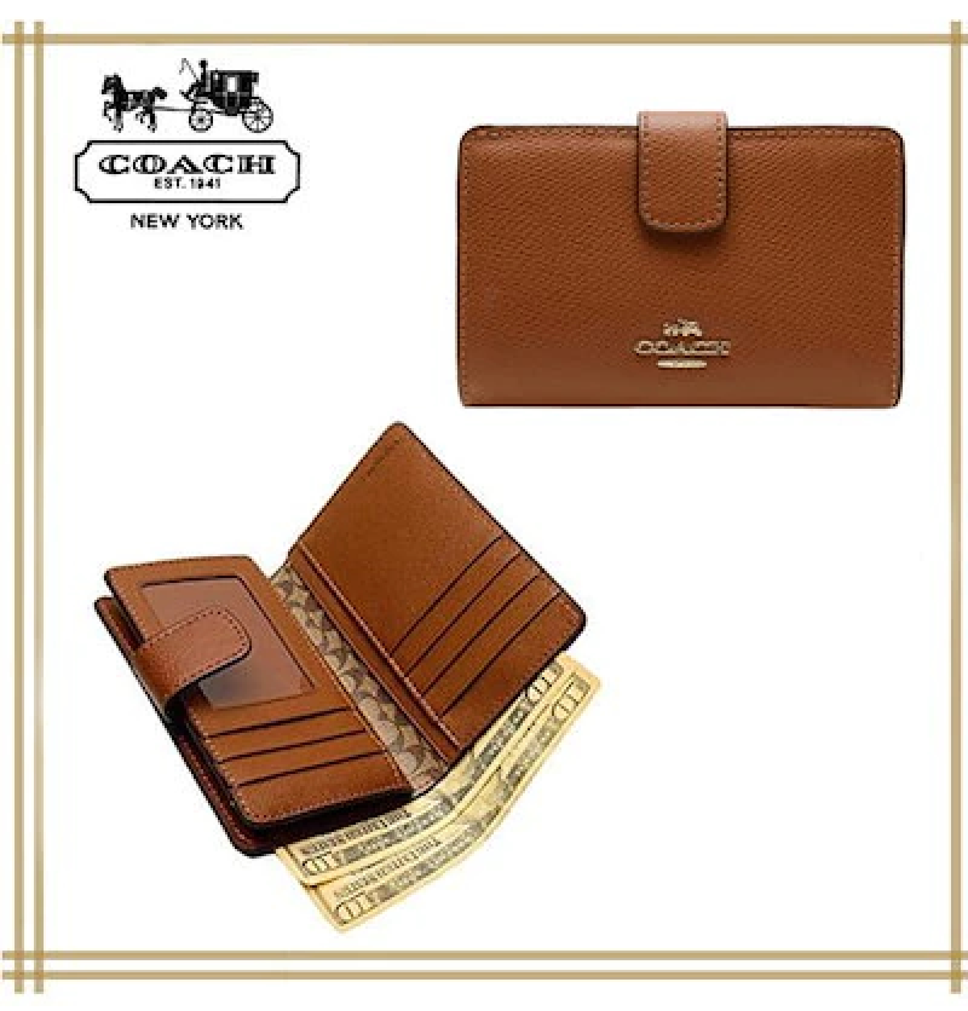 Coach MEDIUM CORNER ZIP WALLET IN SIGNATURE F53562 F2355